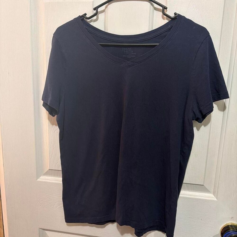 Time-and-tru Women's Navy and Blue T-shirt